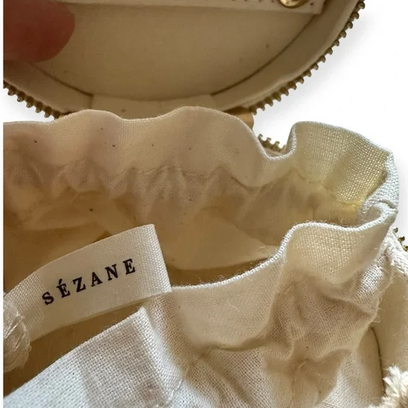 Sézane Jewelry Case Vintage Flower Print Organic Cotton - Picture 8 of 8